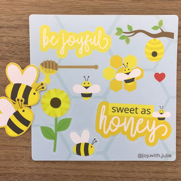 Vinyl Sticker Sheet - Bees