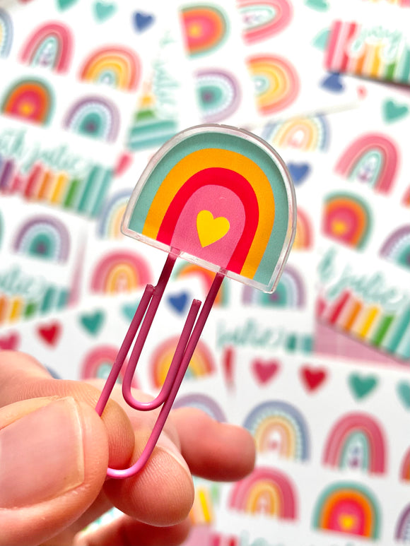 Paper Clip Heart Rainbow (2.5 inch)