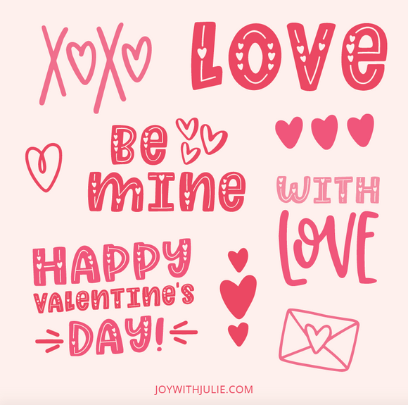 Vinyl Sticker Sheet - Valentine's Day