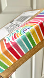 XL Roll 100 FEET - Joy with Julie Rainbow Packing Tape + WATER ACTIVATED seal